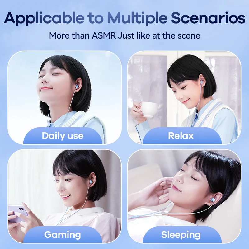 Remax Anti-noise Soft Earphones Wired Sleep Noise Reduction Cancelling In-Ear With Mic Volume Control to Kids Sleep Type C 3.5mm