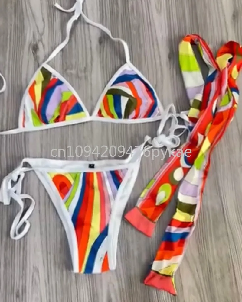 

luxury design women's headband bikini set designer brand lady sexy scarf swimsuit