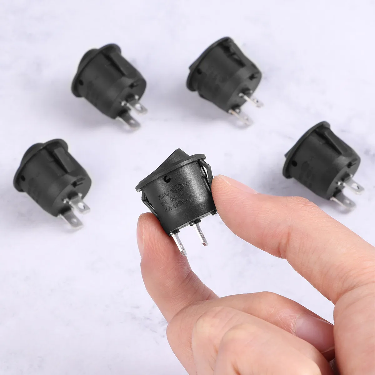 5Pcs Boat Round Rocker Switch 2 Pin Snap in Round Design Easy Install Long Life for Cars Boats Rvs Marine Applications 10A 125V
