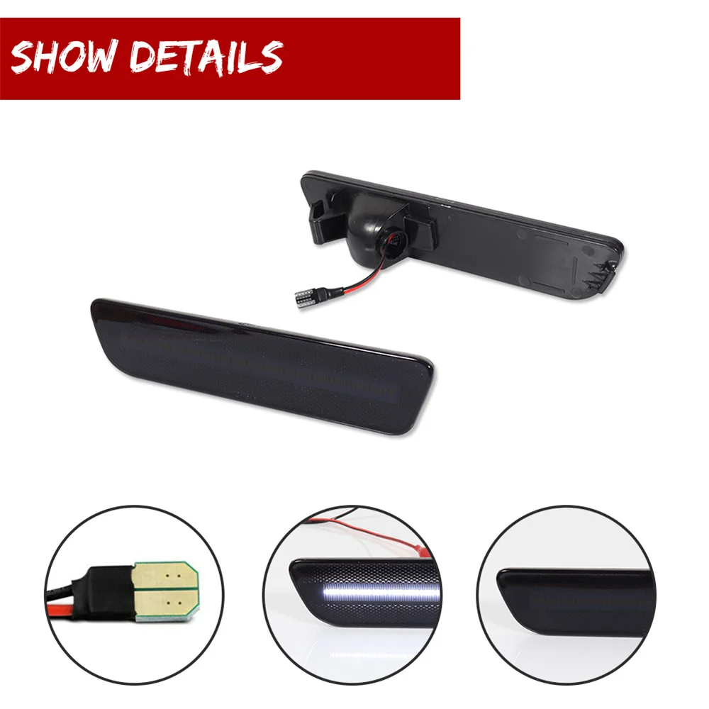 Car Rear Bumper Side Marker Parking Lights White / Red LED Fender Flare Lamps For Ford Mustang 2005 2006 2007 2008 2009 12V