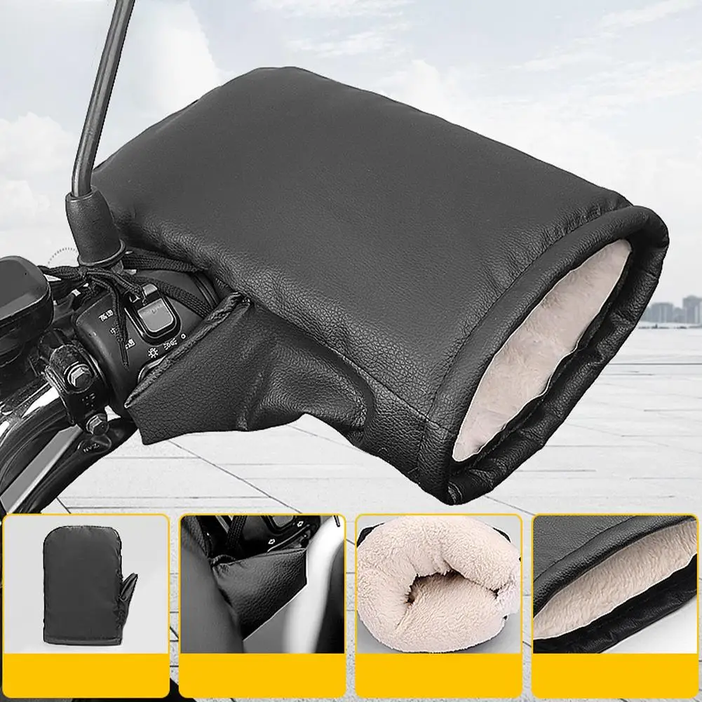 PU leather handlebar muffs anti-slip waterproof cover