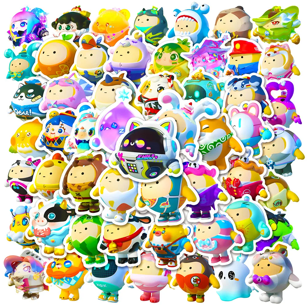 50Pcs Kawaii Eggy Party Cartoon Stickers Decals DIY Water Bottle Laptop Luggage Phone Case Cute Game Sticker Kids Toys