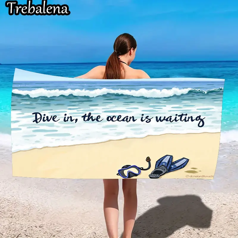 

30*60inch Ultra-Soft Beach Towel with Ocean Dive Beach Towel Soft Sand Style