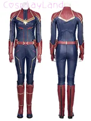 Captain Carol Cosplay Costume Halloween Masquerade Heroine Jumpsuit Team Leader Outfit Full Set with Boots Leather Suit