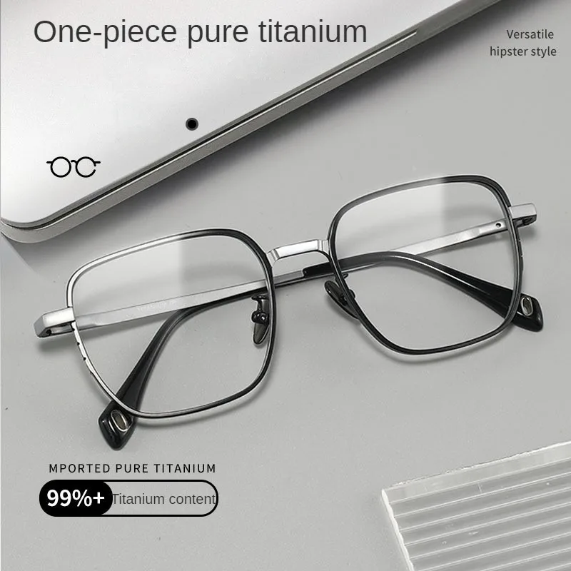 High Quality Handmade Titanium Eyeglass Frames For Men And Women Luxurious Retro Style Large Frame Thick Edged Eyeglass