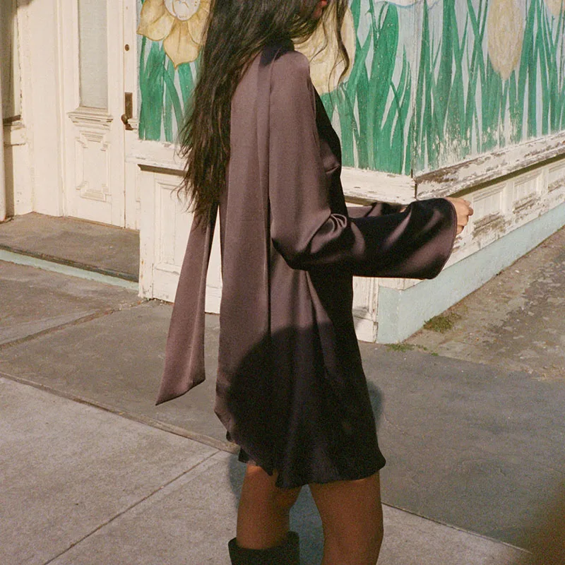 فستان نسائي جديد للخريف مع وشاح عالي الجودة وأنيق مناسب لعمر 20-50 سنة مجموعة موسم 2025 زي مسرحي عرقي #4