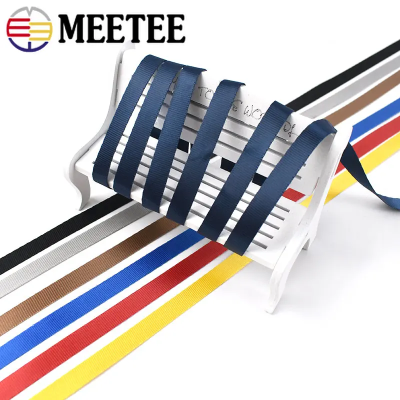 Meetee 45Meter Nylon Webbing Strap 10mm Colorful Ribbon Backpack Tape Shoulder Bag Band Belt Clothing Luggage Sewing Accessories