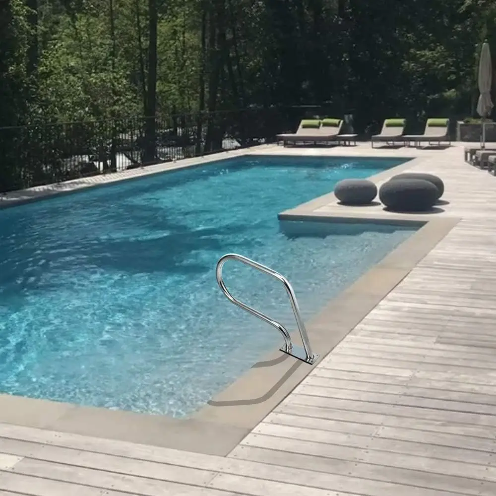 درابزين حمام السباحة من الفولاذ المقاوم للصدأ مع لوحة قاعدة تثبيت سريعة