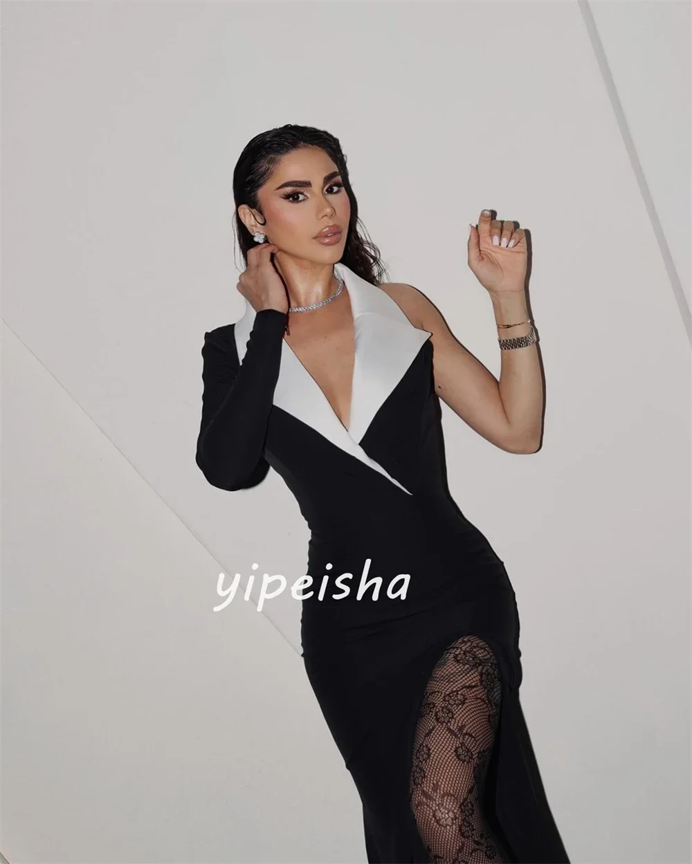 Customized Price AdjustmentJersey Ruched Homecoming A-line V-neck Bespoke Occasion Gown Long Dresses