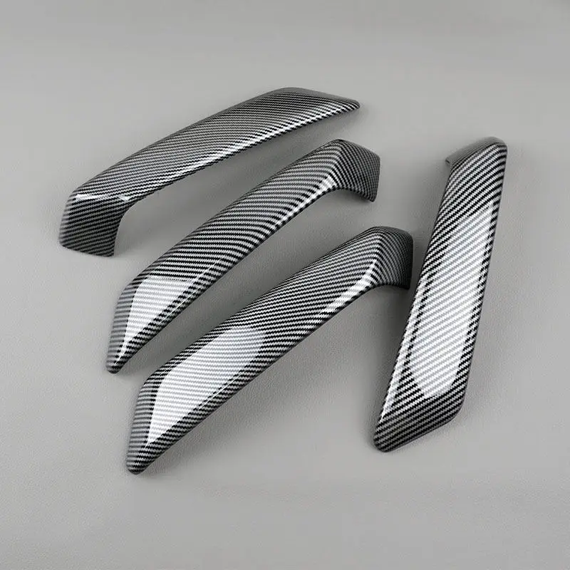 

For Audi Q5 FY Sportback SQ5 2018 2019 2020 2021 Car Accessories Carbon Fiber Style Interior Door Armrest Handle Pull Cover Trim