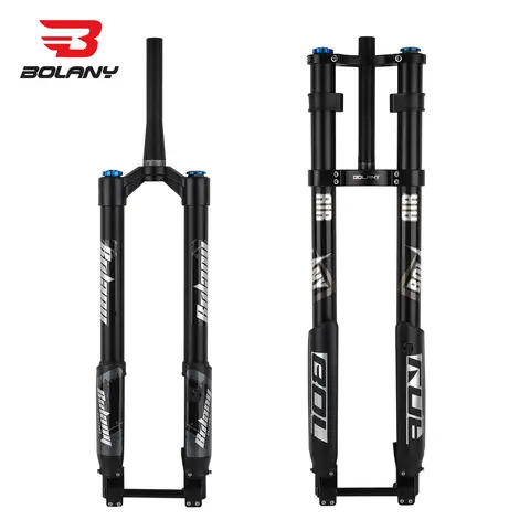 BOLANY Double Shoulder Inverted Bike Fork MTB Fork for Downhill 29inch Boost Fork Thru Axle Travel 140mm Adjustable Damping