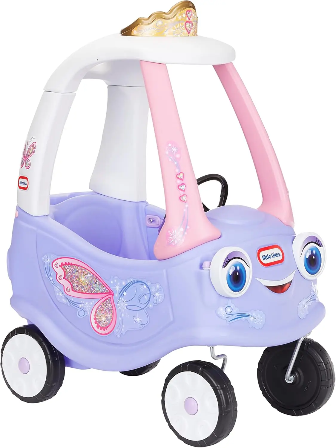 

Fairy-Themed Cozy Coupe Ride-On Car with Parent Push Handle, Removable Floorboard, and Durable Tires for Kids Up to 50 lbs