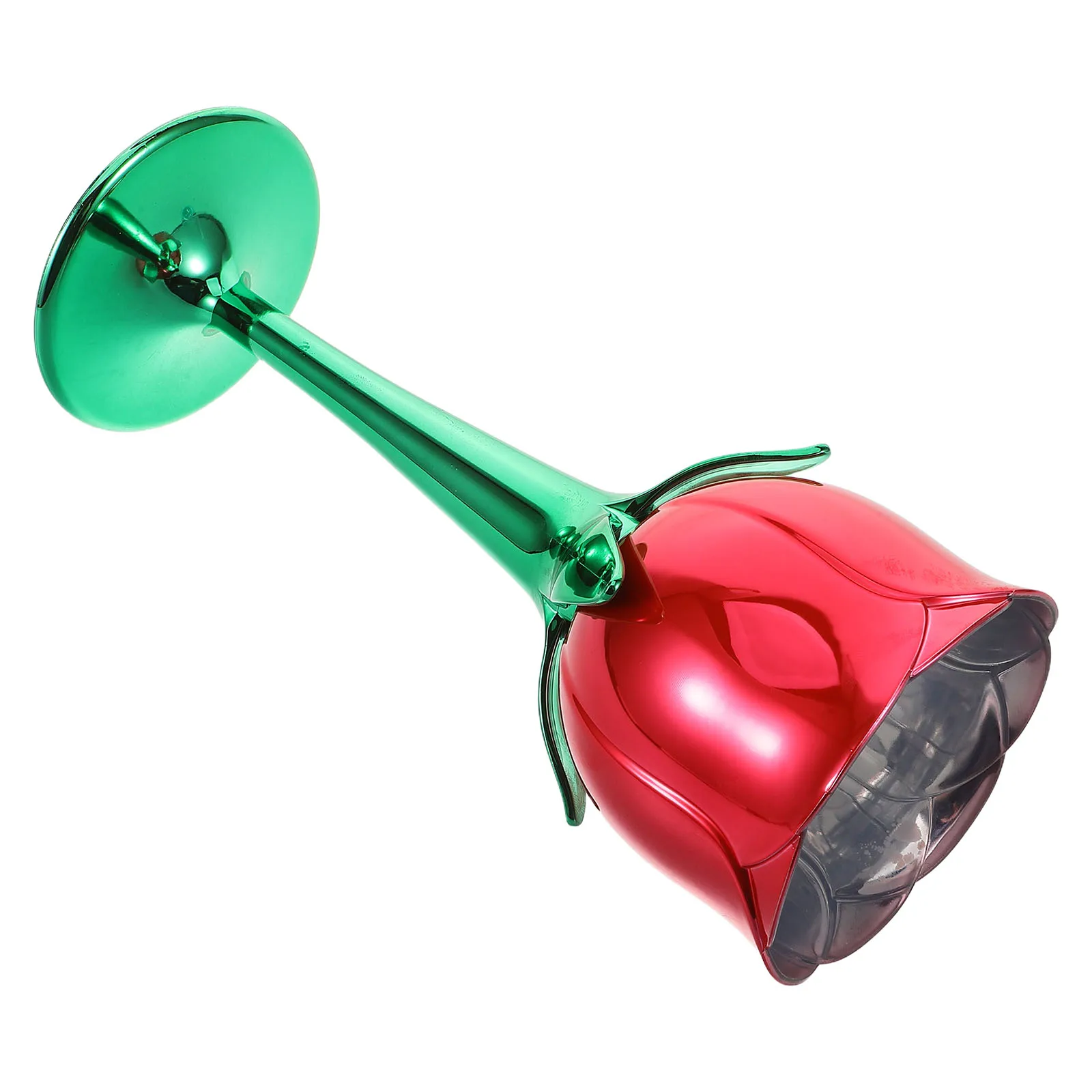 

Rose Shaped Wine 175Ml Floral Design Electroplated Plastic Cup Lightweight Reusable For Weddings Parties Floral Goblet