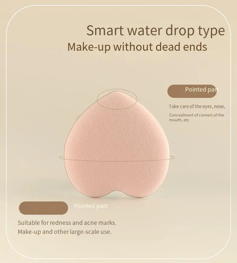 Joli macaron en forme de cœur, ne mange pas de poudre, détail de réparation, bouffée de maquillage, mini bouffée humide et sèche pour les doigts