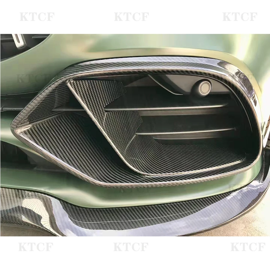 Carbon Fiber Front Bumper Air Vent Outlet Cover Trim For Benz AMG GT50 GT53 GT43 2019 2020 B Style Foglamp Mesh Grill