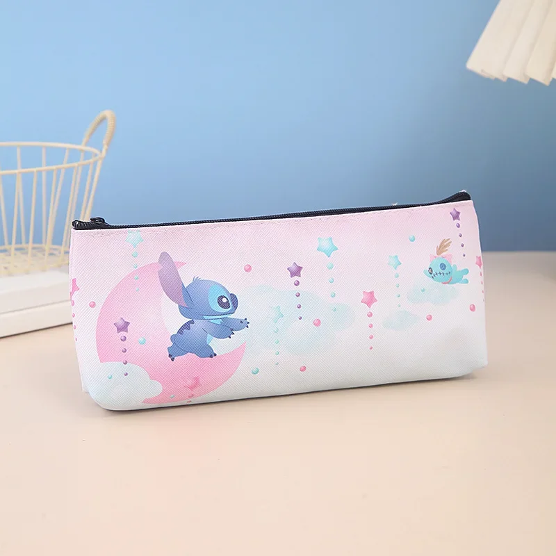 Disney-Sac à stylo point de dessin animé mignon, monstre bleu, PU, sac de papeterie monocouche, fournitures scolaires de bureau en gros, étuis à crayons