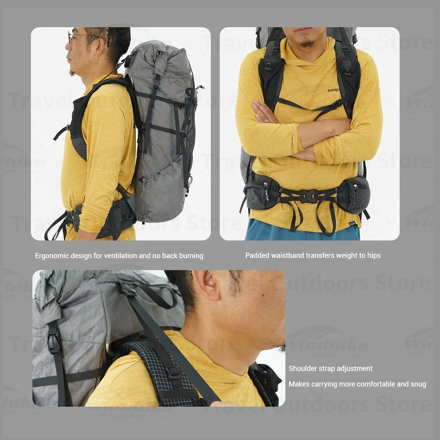 3F UL GEAR Yue45-Ultra Outdoor 45+10L Ultralight Backpack