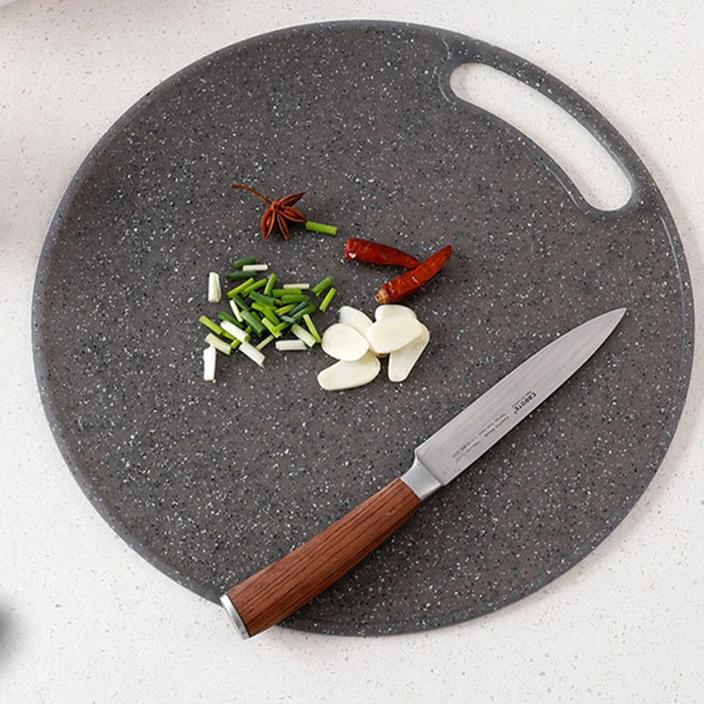 

2pcs Imitation Marble Plastic Cutting Round Chopping Board For Fruit Vegetable Non-Slip Hanging Easy Clean Long Lasting