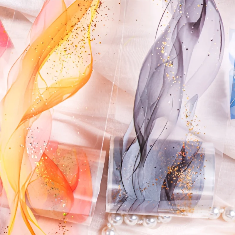 3 rouleaux de ruban PET, série Golden Swirl, artisanat décoratif DIY pour journaux, ordinateurs portables, bouteilles d'eau, coques de téléphone, cartes de vacances