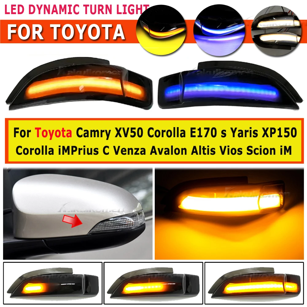 For Toyota AQUA COROLLA AXIO FIELDER AURIS PREMIO ALLION PRIUS C VITZ LED Dynamic Turn Signal Light Rearview Mirror Indicator