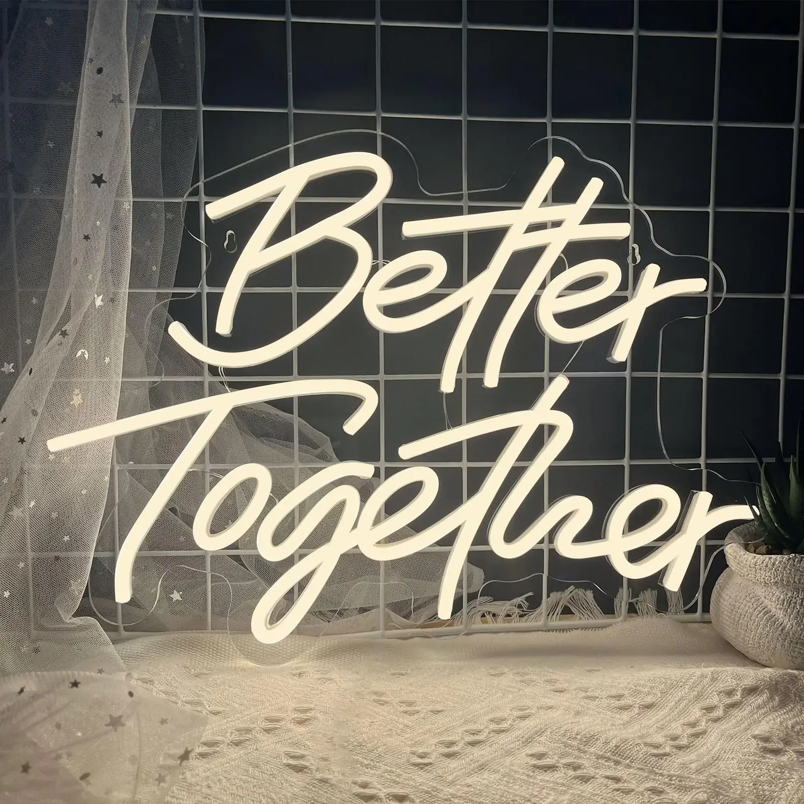 

Better Together Neon Sign LED Light with Adjustable Brightness Perfect Wedding Decor Anniversary Mr Mrs Party Decoration USB 5V