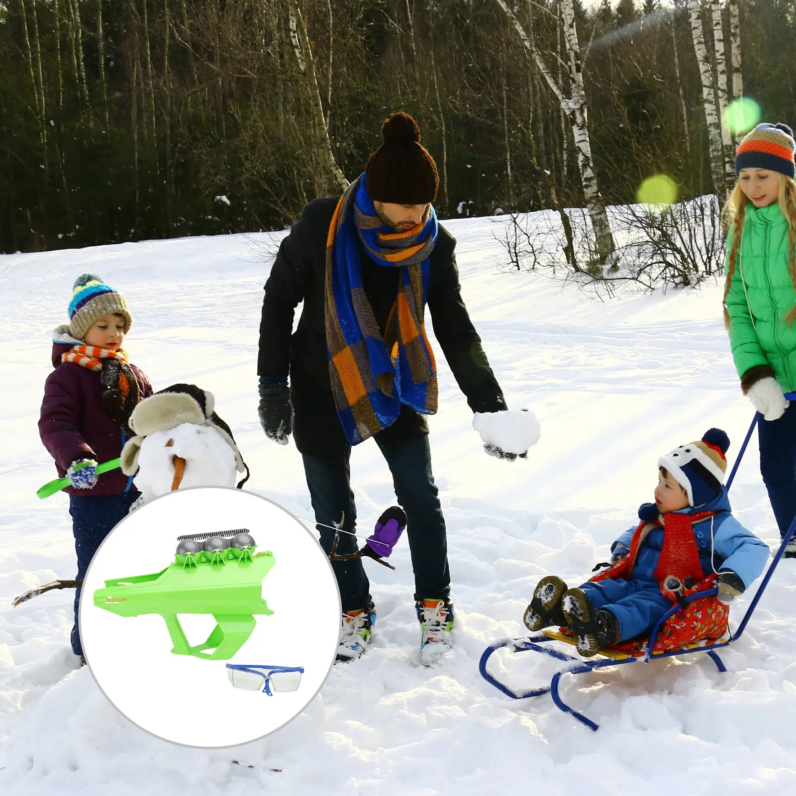 

1Set Launcher Kids Playing Snow Artifact Bright Color Winter Outdoor Snow Shooter Launcher