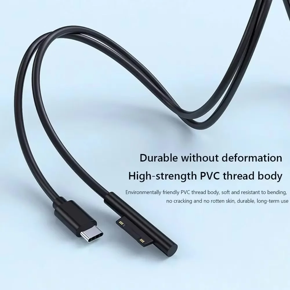 Cable adaptador de carga tipo C PD 15V 3A para Microsoft Surface Pro 8 7 6 5 4 3 Laptop Book 3 2 1 GO fuente de alimentación USB