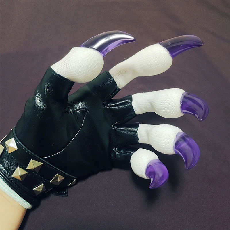 새로운 네일 장갑 코스프레 키그 퍼슈트 동물 발바닥 장갑 PU 가죽 리벳 손가락 장갑 애니메이션 롤플레잉 액세서리 남녀 공용