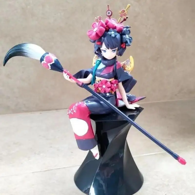 14Cm Fate/grand Order Anime Figuur Katsushika Hokusai Handheld Borstel Zithouding Pvc Actiefiguren Model Desktop Ornament