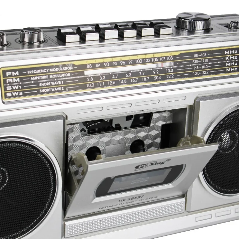 1980'S ريترو كاسيت مسجل لاعب مع Am Fm Sw متعدد الموجات راديو السيارات وقف الشريط لاعب سماعة لاسلكية تعمل بالبلوتوث بطاقة راديو Boombox