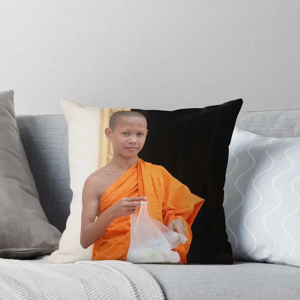 Cambodian Monk Throw Pillow Cushions For Sofa Rectangular Cushion Cover pillow