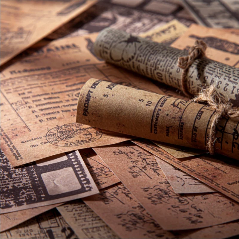 30 Sheets Retro Notebook Decorative Material Paper DIY Label Paper Sticker Planner Scrapbook DIY Decoration