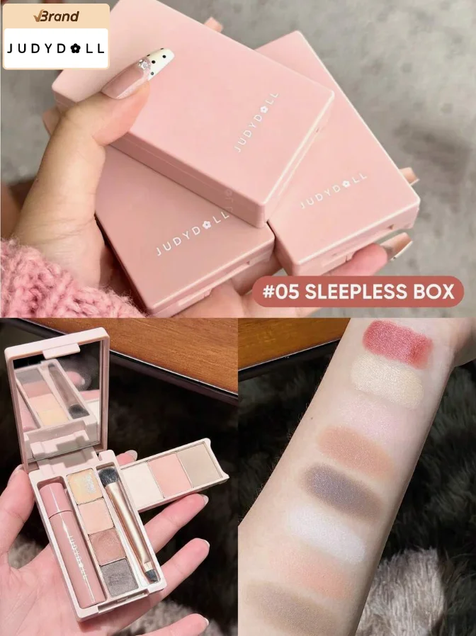 Judydoll Eyebrow Palette All-in-One Portable Powder Travel Makeup Set MultiFunction Mascara Blush Contouring