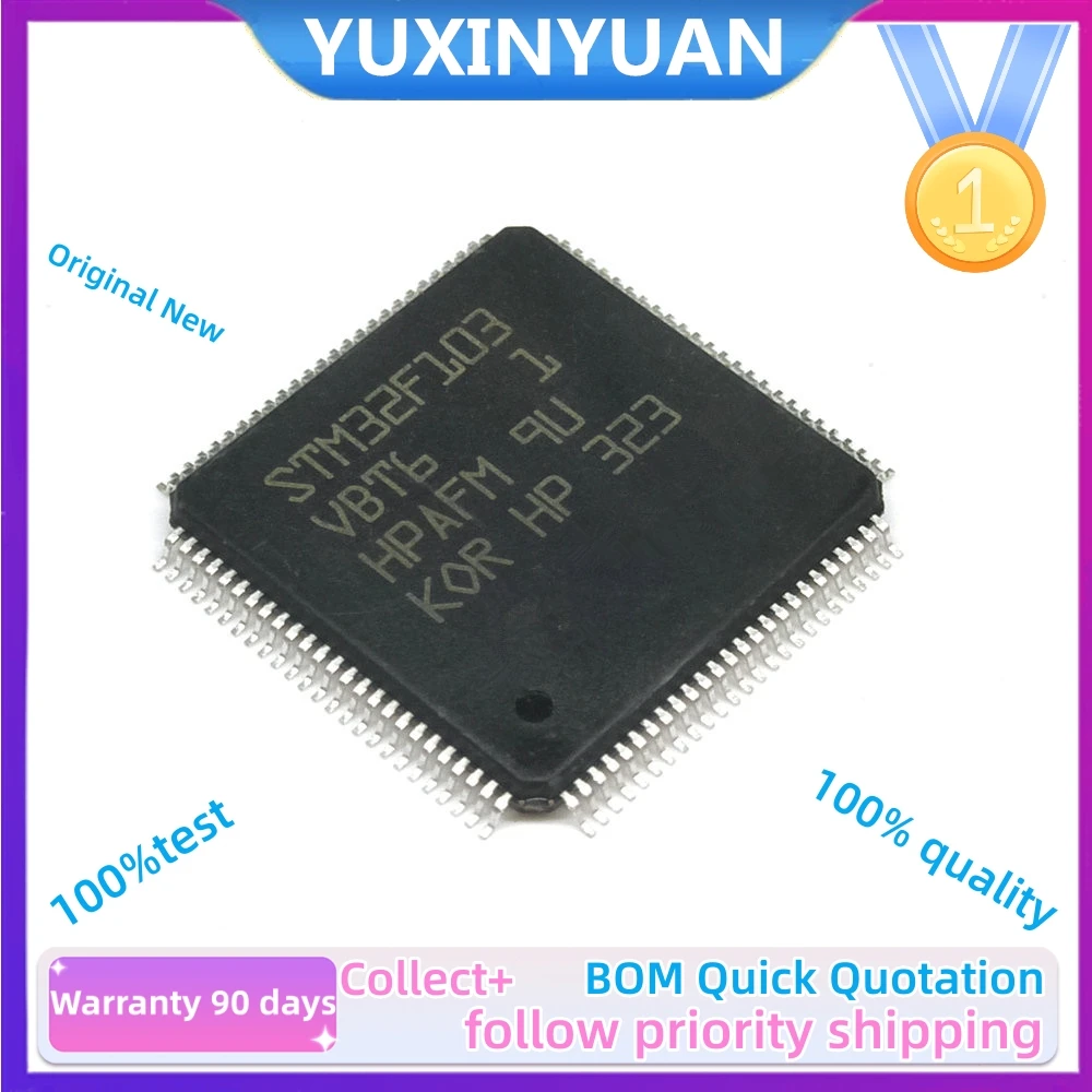 2PCs/Lot  STM32F103C8T6 QFP STM32F1036T6A STM32F103V8T6 STM32F103VBT6 microcontrollers CORTEX M3 64 k flash LQFP48  IC Chip