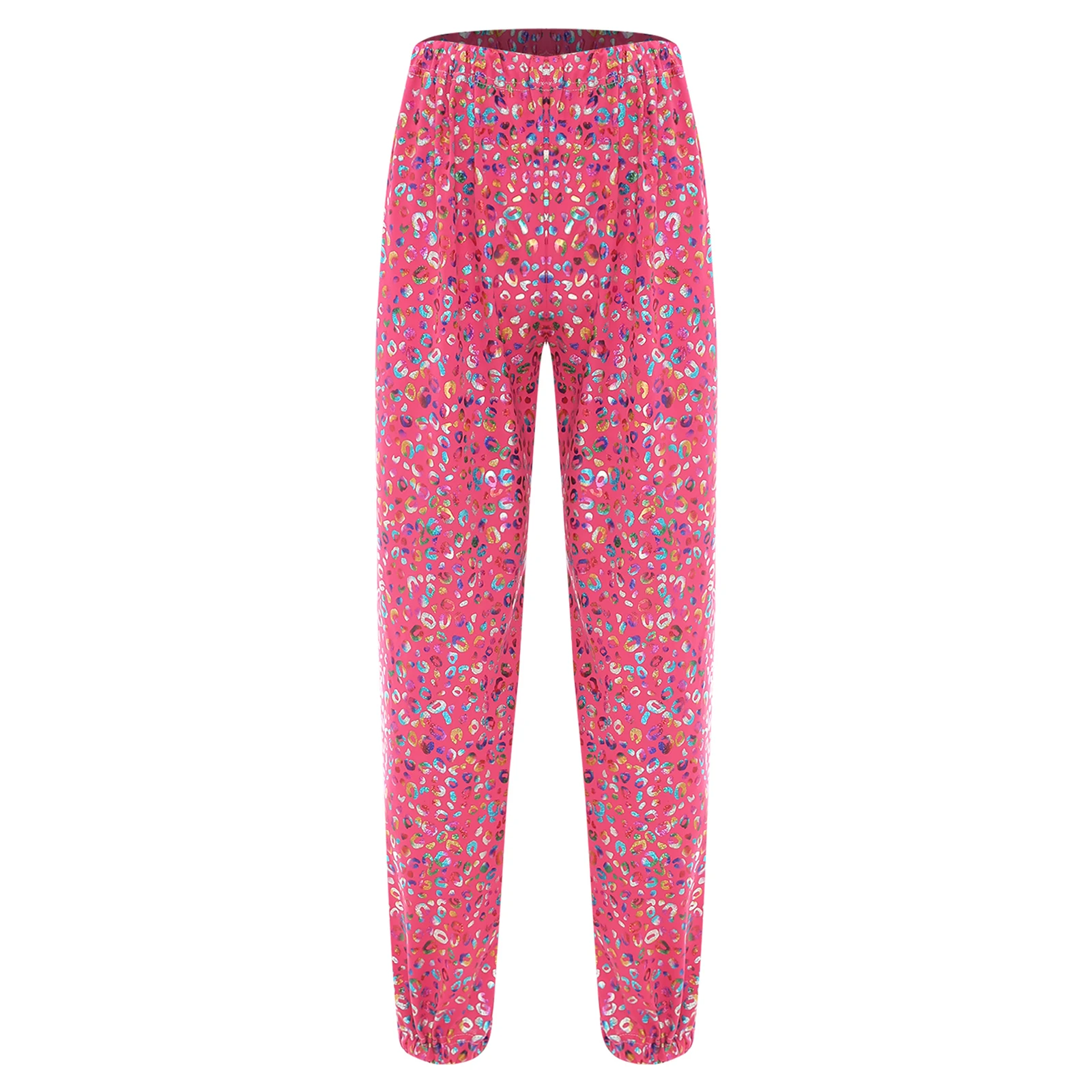 

#160-180 Unisex Adult Men And Women Shiny Leopard Print Pants Fashion Baggy Pajamas Pants Flower Print Sport Modern Dance Pants