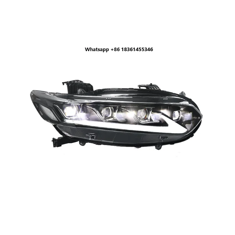 

For Accord 10th 2018-2021 Damei Factory Sale Front Bumper Headlamp Halogen & Xenon Optional Red Demon Eye LED Headlights