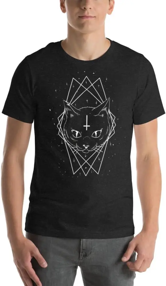 daemon geometric lines  Tees Y2K tops Unisex Summer Short Sleeve