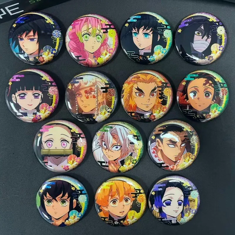 

Demon Slayer Anime Badge Double Flash Emblem 316 329 New Design Pet Material 75mm 58mm Anime Merchandise Collectible Gift For