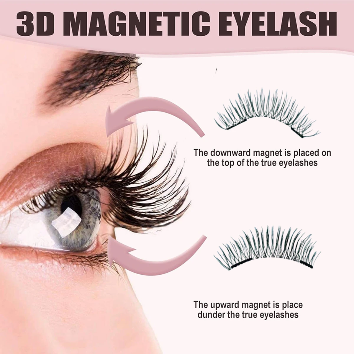 1 Pair-false Eyelashes Magnetic Five Magnet Natural Eye Lashes Dramatic Fake Eyelash Extension Man-made fiber