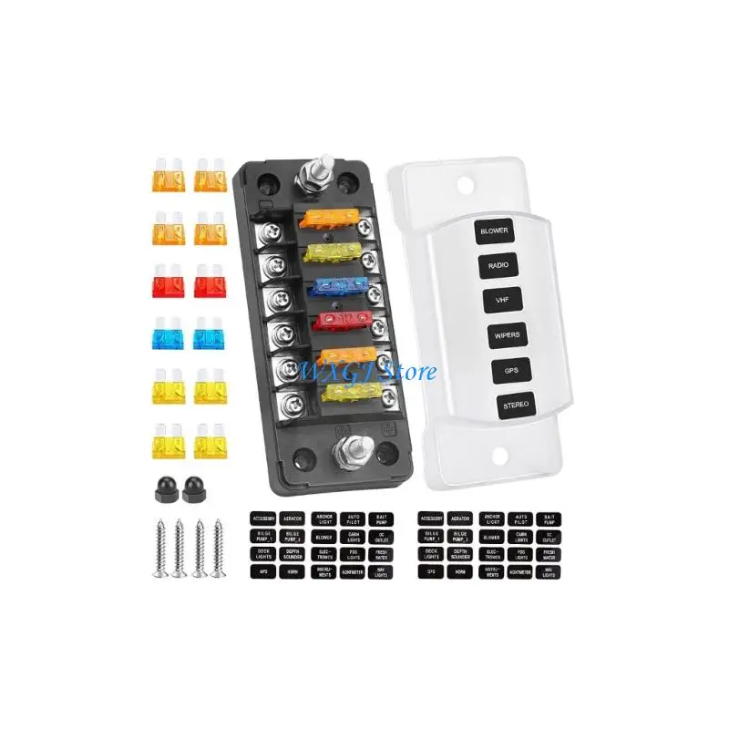 

37JE Waterproof 6 Output Fuses Panel Overload Upgrades for Vehicle Wiring