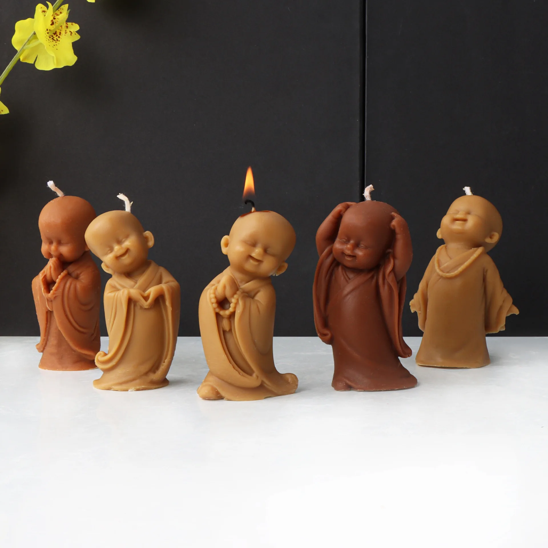 Little Monk Candle Silicone Mold for Handmade Chocolate Decoration Gypsum Aromatherapy Soap Resin Candle Silicone Mould