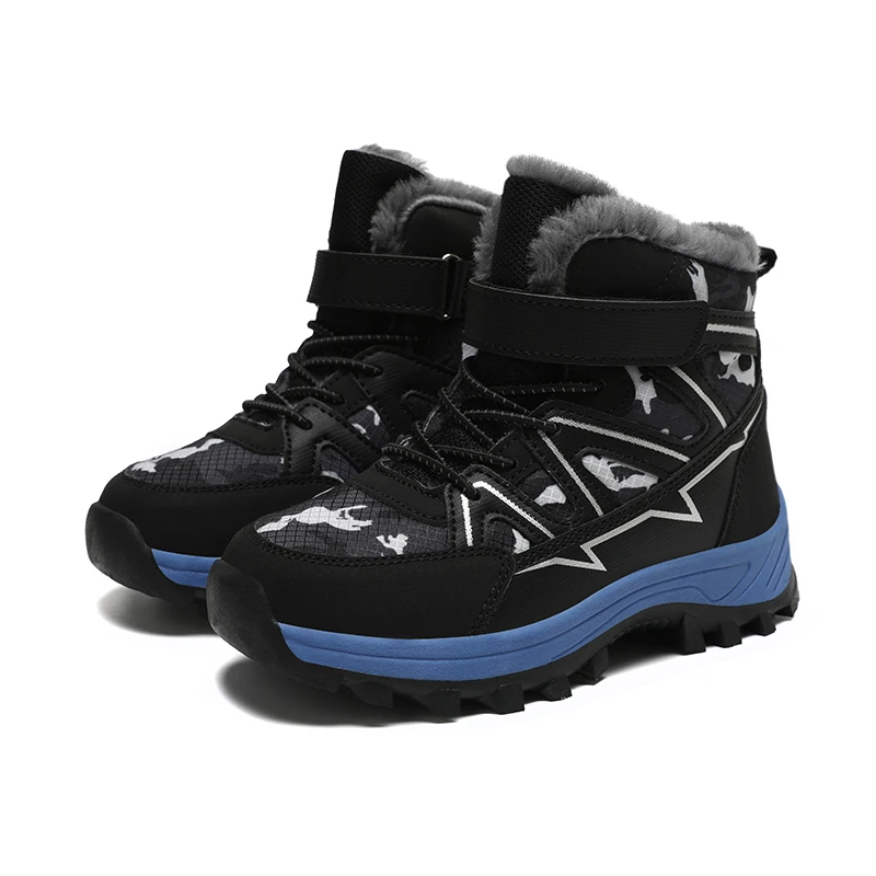 

Winter Boys Snow Boots Children Shoes Cotton Warm Fur Lined Waterproof Anti-Slip Outdoor Hiking Shoes Sports Boy Plush Sneaker