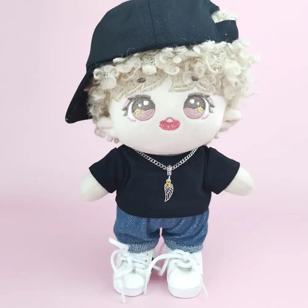 Collier de poupée Labubu de 17cm, vêtements à la mode, collier en métal avec pendentif ras du cou, Mini poupée mignonne, accessoires de mode