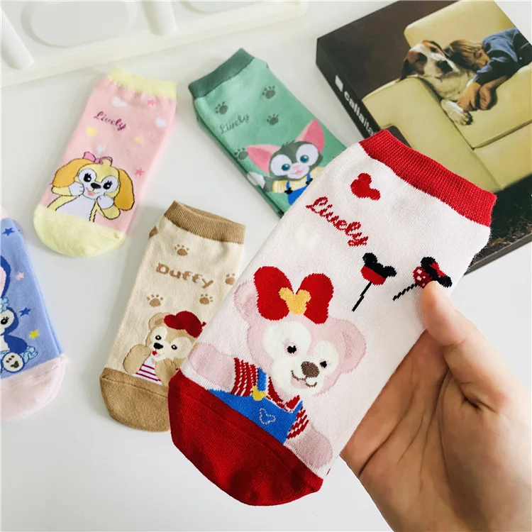 New Cartoon Printed Women Sock Instagram Trendy Cartoon Girls Sock Boat Socks Anime Boat Sock Sweet Personalized One Size