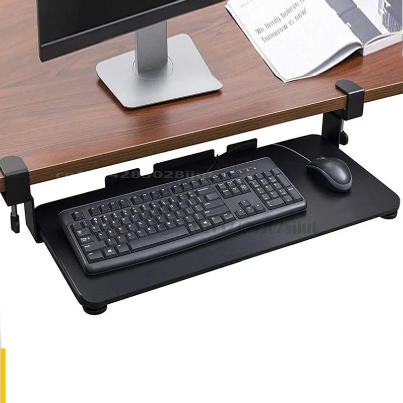 Punch-Free Keyboard Bracket, Portable Sliding Rail Keyboard Rack, Easy Install Drawer, Mouse Storage with 50 Kg Capacity