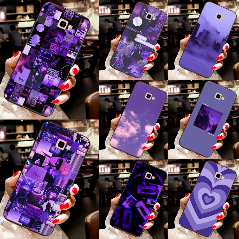 Purple Aesthetic Case For Samsung Galaxy A3 A5 2016 2017 A6 A7 A8 A9 2018 J1 J3 J4 J5 J6 Plus J7 J8 Cover