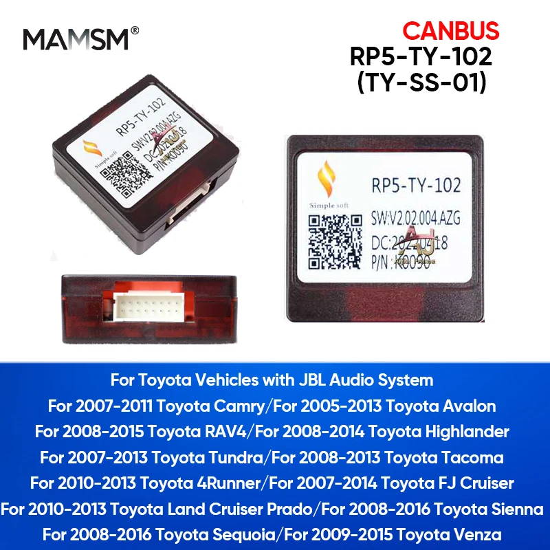 

MAMSM Car Radio Canbus Box For Toyota Camry RAV4 Avalon Highlander Tundra Tacoma 4Runner FJ Cruiser Sienna Venza Decoder Adapter