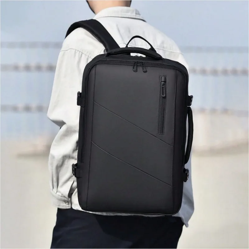 

Мужской деловой повседневный модный рюкзак для ноутбука, водонепроницаемая дорожная сумка, расширяемая студенческая сумка для книг, сумка на плечо