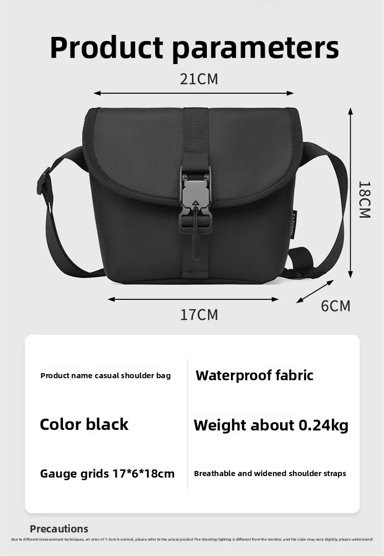 New Simple Men's Single-shoulder Bag, Fashionable and Versatile Crossbody Bag, Water-resistant and Large-capacity Chest Bag
