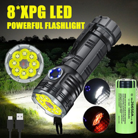 High Powerful LED Flashlight EDC USB Rechargeable Tactical Torch with Magnet Built in 26650 Battery Outdoor Emergency Lantern